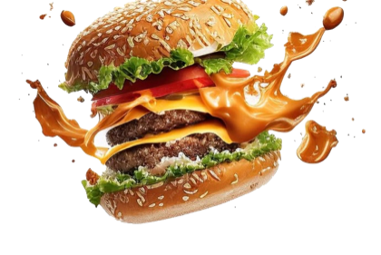 A burger from the grill